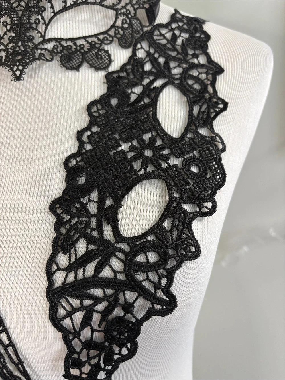 Set of 3 Black Lace Appliqué Masks